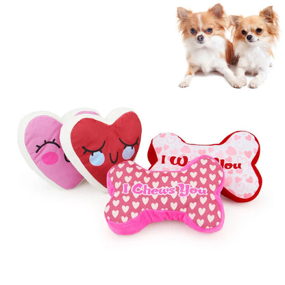 Valentine Squeaky Dog Toys (2-Pack)