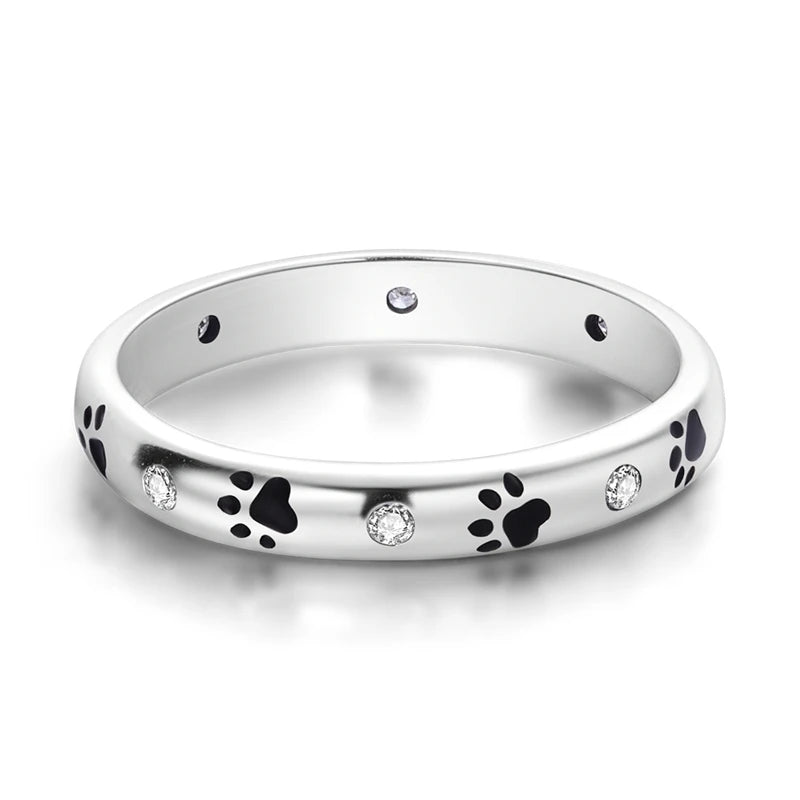 Paw Print Band Ring