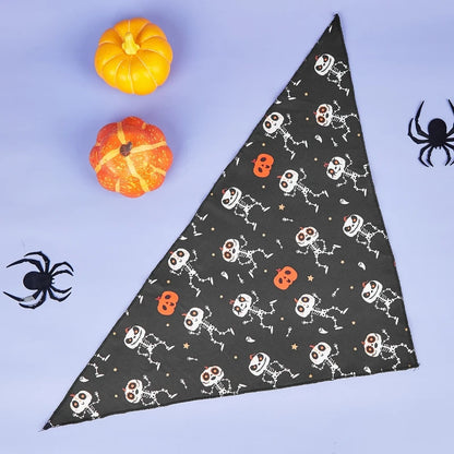 Halloween Dog Bandana – Pumpkin & Skeleton Scarf Designs