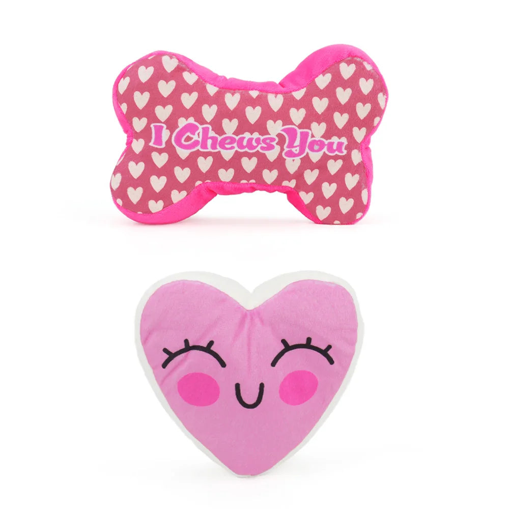 Valentine Squeaky Dog Toys (2-Pack)