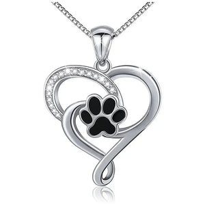 Paw Print Heart Necklace