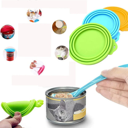 Universal Pet Food Can Covers & Spoon Set