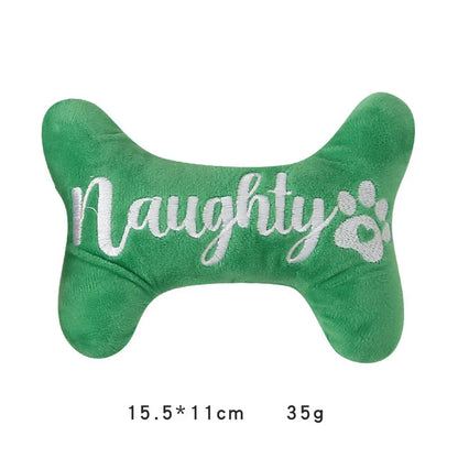 Christmas Squeaky Toys - Father Christmas & Festive Dog Bones