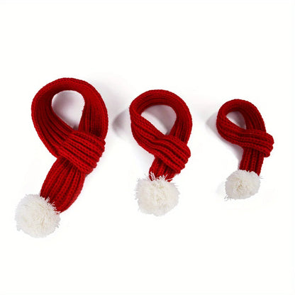 Knitted Pet Scarf with Pompom