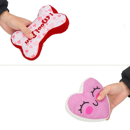 Valentine Squeaky Dog Toys (2-Pack)